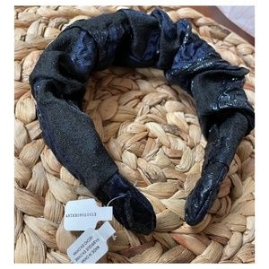 NWT Anthropologie Blue and Black Scunchie Headband